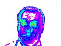 Color-parameter facial vibraimage showing 'amplitude' of pixel vibration.